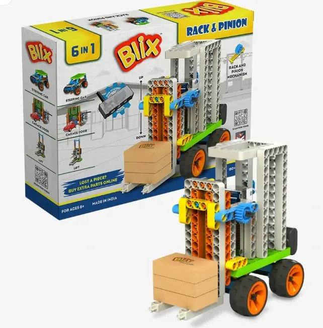 Blix Rack & Pinion – Robotics Kit for Kids, 6 Models, Learn Rotary & Linear Motion, Ages 8+