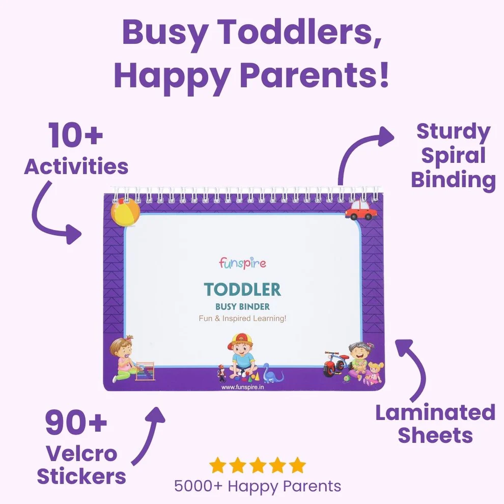 Busy Book for Toddlers | Interactive Activity Binder for Early Learning, Matching, Shapes, Numbers & More (Ages 2-5)