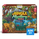 Jungle Animal Wooden Jigsaw Puzzle for Kids (38 Pieces) | With Flash Cards, Stickers & Coloring Sheet | Educational Toy for Ages 3–8