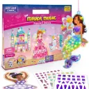 Imagimake Mirror Mosaic Princess & Unicorn DIY Art Kit  950+ Foil Stickers & Travel Craft Set  Ages 3+