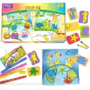 Imagimake Animal Kingdom Stamp Art Kit for Kids | 12 Washable Stamps, Dual-Tip Pens & 12 Design Scenes | Ages 3+