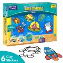 Imagimake Space Adventure Clay Stickers Kit  3D Space-Themed Clay & Sticker Activity Set for Kids (Ages 4+)