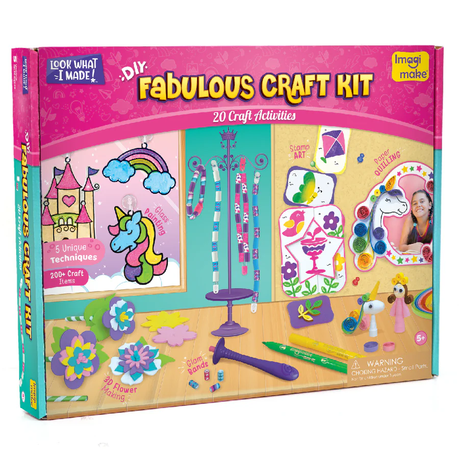 Imagimake Fabulous Craft Kit for Girls | DIY Craft Set with Fashion, Jewellery & Home Decor Activities (Ages 5+)