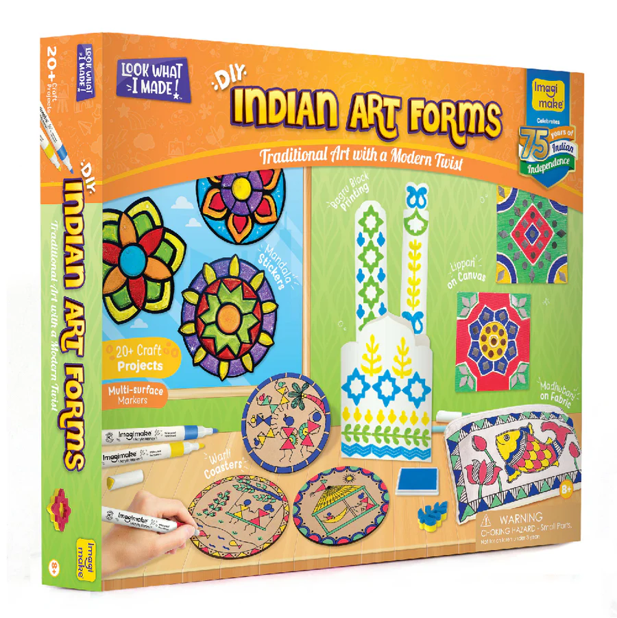 Imagimake Indian Art Forms DIY Craft Kit for Kids  Traditional Folk Art Activities – Warli, Madhubani & More (Ages 5+)