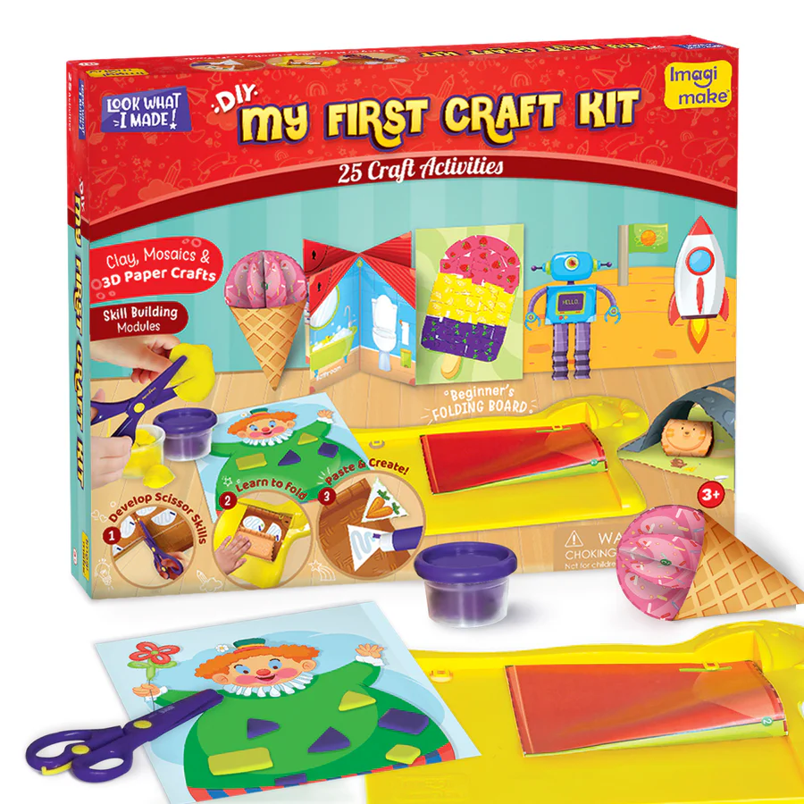 [ARTIMG024] Imagimake My First Craft Kit for Toddlers | Beginner DIY Art & Craft Set for Kids Age 3+ | Mess-Free Early Learning Activities
