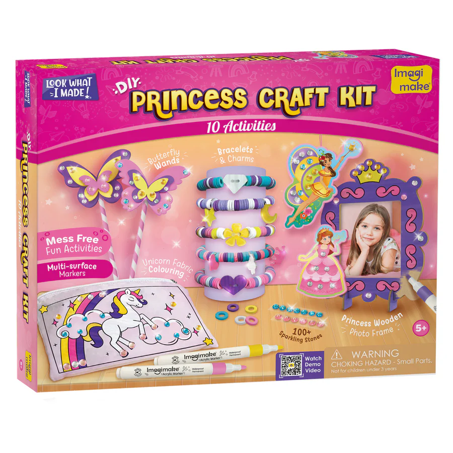Imagimake DIY Princess Craft Kit for Girls  10+ Royal-Themed Art & Craft Activities  Make Your Own Crowns, Jewelry & More (Ages 5+) 