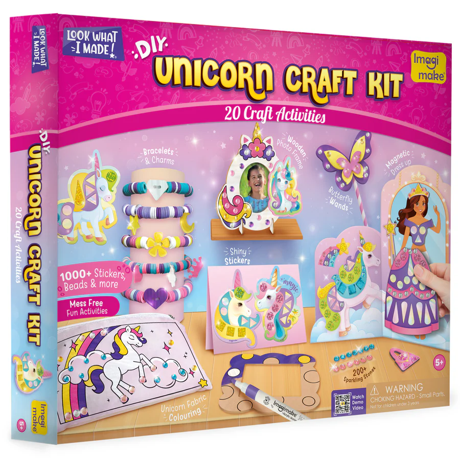 Imagimake DIY Unicorn Craft Kit for Girls | 10+ Magical Art & Craft Activities | Make Unicorn Crowns, Bracelets, Wands & More (Ages 5+)
