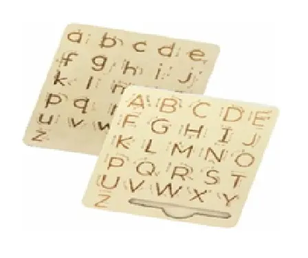 CurioSparks Wooden Alphabet Tracing Board – Uppercase ABCD Learning Toy for Kids | Montessori English Pre-Writing Tool