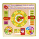 CurioSparks Wooden Learning Calendar & Clock Board – Montessori Weather, Seasons & Daily Routine Educational Toy