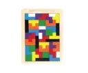 CurioSparks Wooden Intelligence Block Puzzle – 40 Piece Colourful Tangram Board for Cognitive Learning