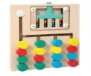 CurioSparks Wooden Color Slide Puzzle – Montessori Matching Game, Compact Road‑Trip Learning Toy (Ages 3‑8)