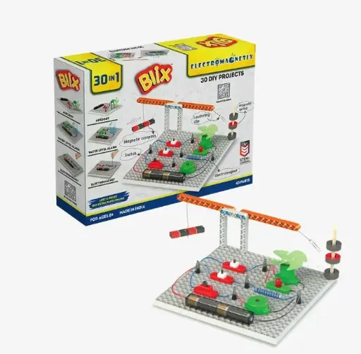 [BLXSTM009] Blix Electromagnetix – Robotics Kit for Kids, 30 Projects, Ages 8-15, Learn Magnetism & Engineering