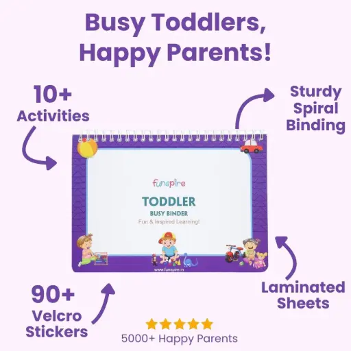 [EDUFSP001] Busy Book for Toddlers | Interactive Activity Binder for Early Learning, Matching, Shapes, Numbers & More (Ages 2-5)