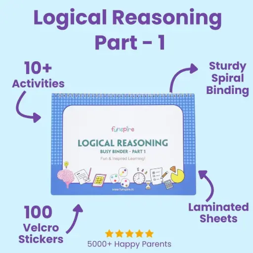 [EDUFSP002] Toddler Logic & Reasoning Activity Binder- Part 1 | Educational Busy Book with Puzzles, Sorting, and Sequencing for Ages 2–5