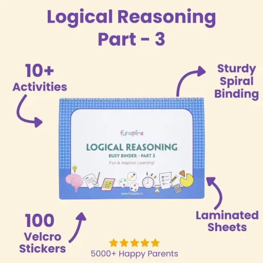 [EDUFSP004] Toddler Logic & Reasoning Activity Binder- Part 3 | Educational Busy Book with  Coding, Counting, Time Reading & Critical Thinking | Ages 3–7