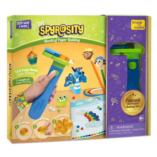 [ARTIMG001] Imagimake World of Paper Quilling DIY Craft Kit for Kids | Includes Super Quiller Tool, 550 Strips & 120-Page Guide | Ages 7+