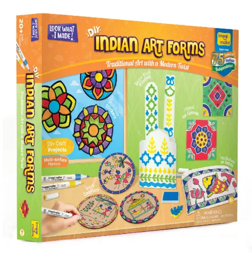 [ARTIMG023] Imagimake Indian Art Forms DIY Craft Kit for Kids  Traditional Folk Art Activities – Warli, Madhubani & More (Ages 5+)