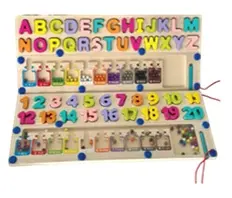 [EDUSUH002] CurioSparks Wooden Numbers Puzzle and Magnetic Board – Montessori Learning Toy for Kids | Early Shape & Color Recognition
