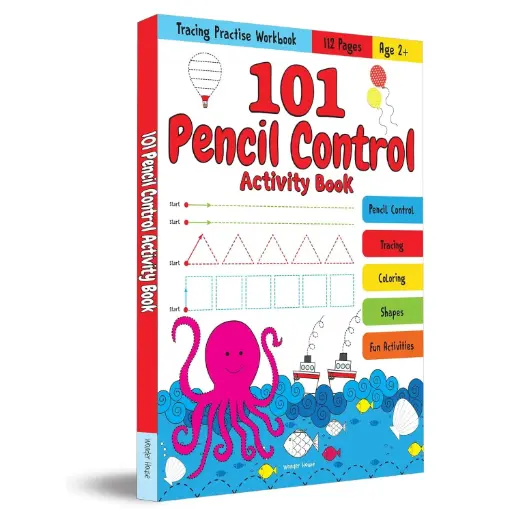 [BKSWND005] 101 Pencil Control Activity Book: Tracing Practise for Kids (Age 2+) | Develop Pencil Control & Motor Skills | 4 Hours of Fun