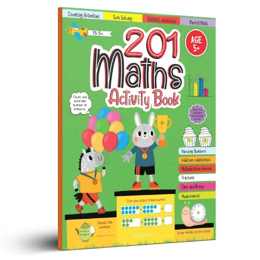 [BKSWNS006] 201 Maths Activity Book: Fun Activities & Math Exercises for Children | Knowing Numbers – Addition & Subtraction – Fractions – BODMAS